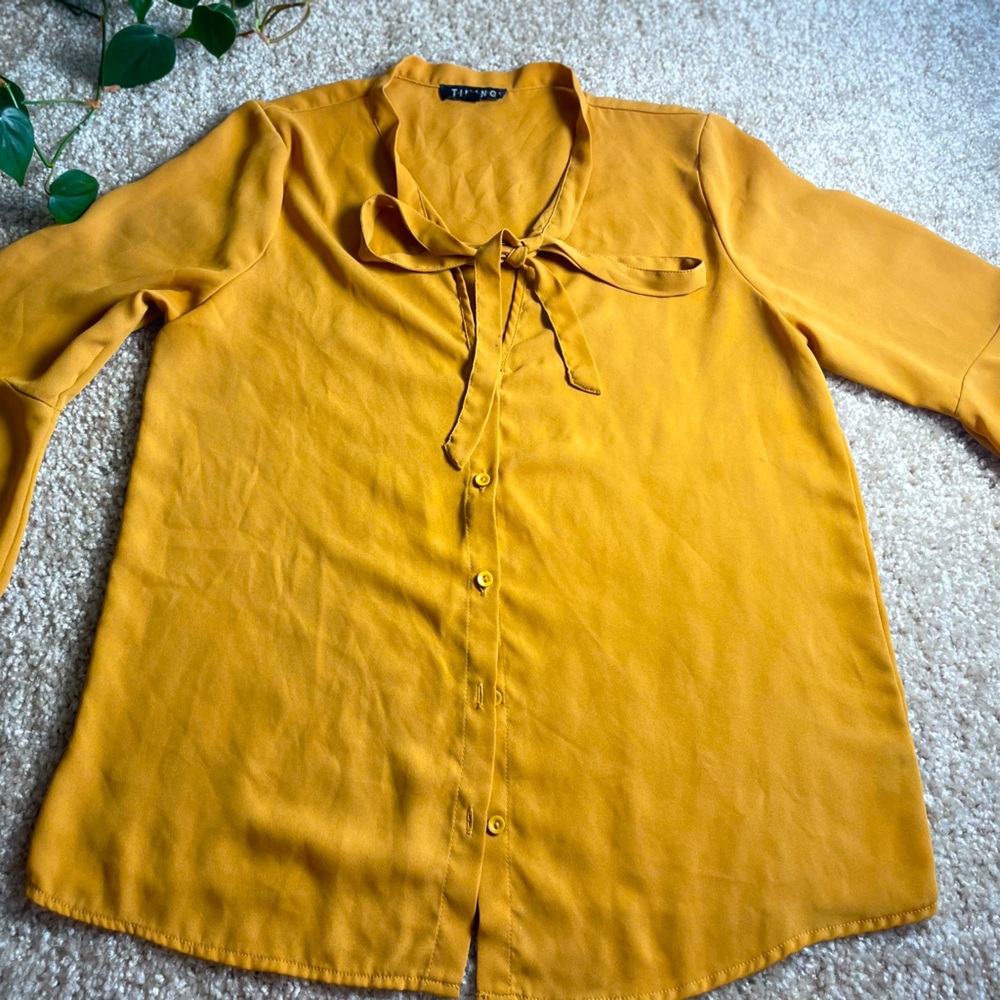 Dark Orange 70s Sleeve Flared Blouse